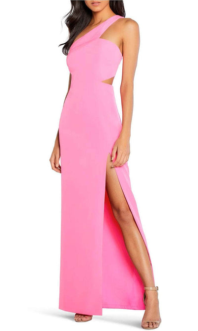 Aidan Mattox MN1E203657 - Asymmetric High Slit Evening Gown Evening Dressess 8 / Neon Pink