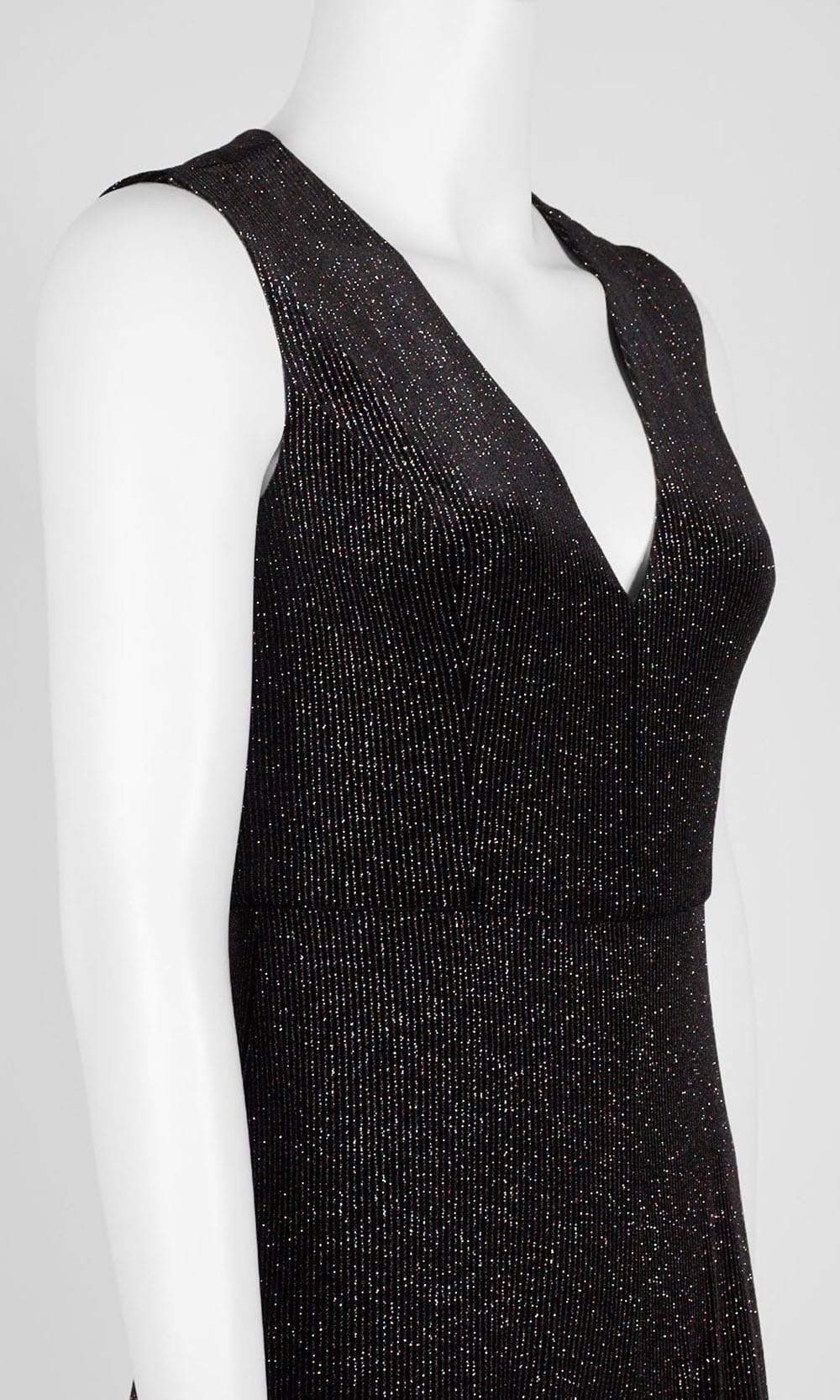 Aidan Mattox - MN1E203728 Sleeveless Metallic Knit V-Neck Jumpsuit Evening Dresses