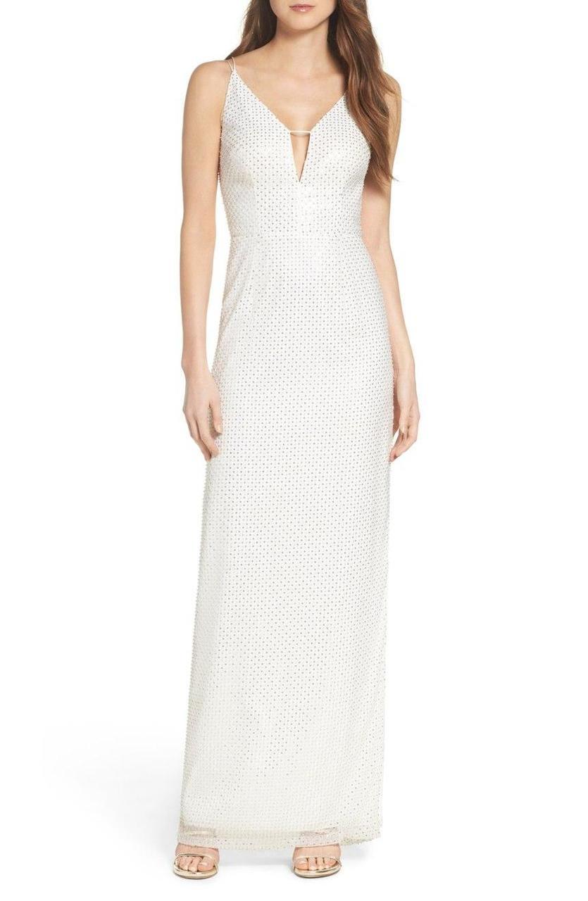 aidan mattox sequined sheath dress Aidan Mattox