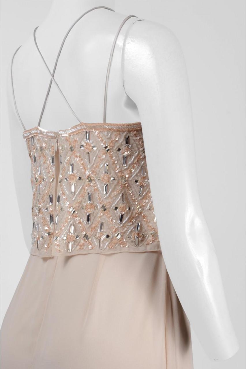 Aidan Mattox 54469340 - Long A-Line Dress - Spaghetti Straps, Embellished Pop Over, V-Neck, Chiffon (100% Polyester) Lining (100% Polyester) ADASA Aidan Mattox 54469340 - Long A-Line Dress - Spaghetti Straps, Embellished Pop Over, V-Neck, Chiffon (100% Polyester) Lining (100% Polyester) ADASA