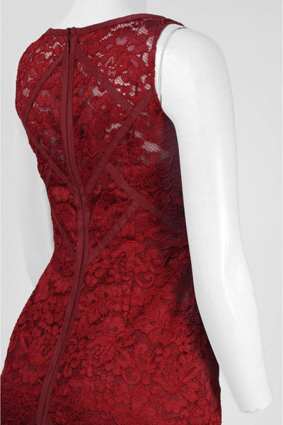 Aidan Mattox 54473080 - Short Sheath Dress - Floral, Lace, Sleeveless, Back Zipper, Sheer Back ADASA Aidan Mattox 54473080 - Short Sheath Dress - Floral, Lace, Sleeveless, Back Zipper, Sheer Back ADASA