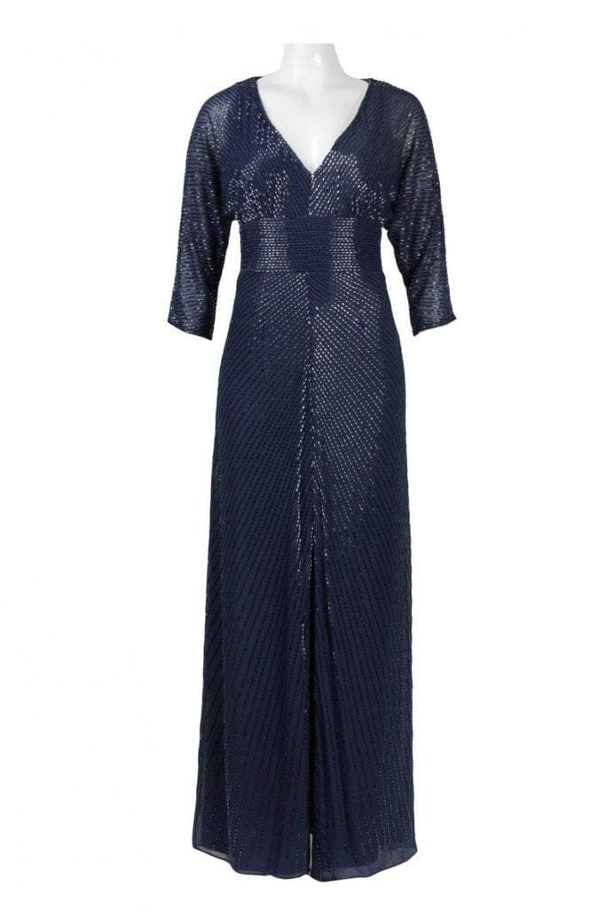 Aidan Mattox - 54473360SC V Neck Glitter Mid Slit Dress