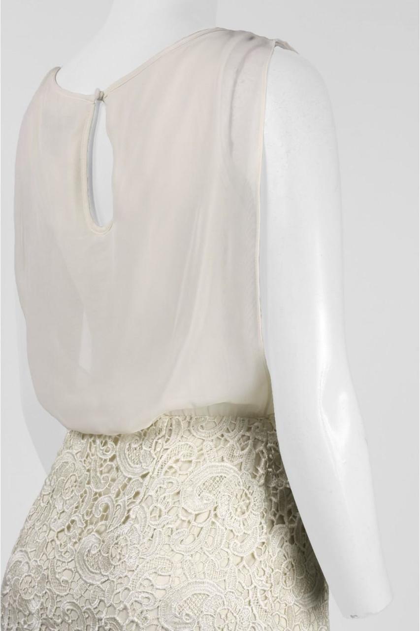 Aidan Mattox - Sleeveless Lace Long Dress 251704760 in Neutral
