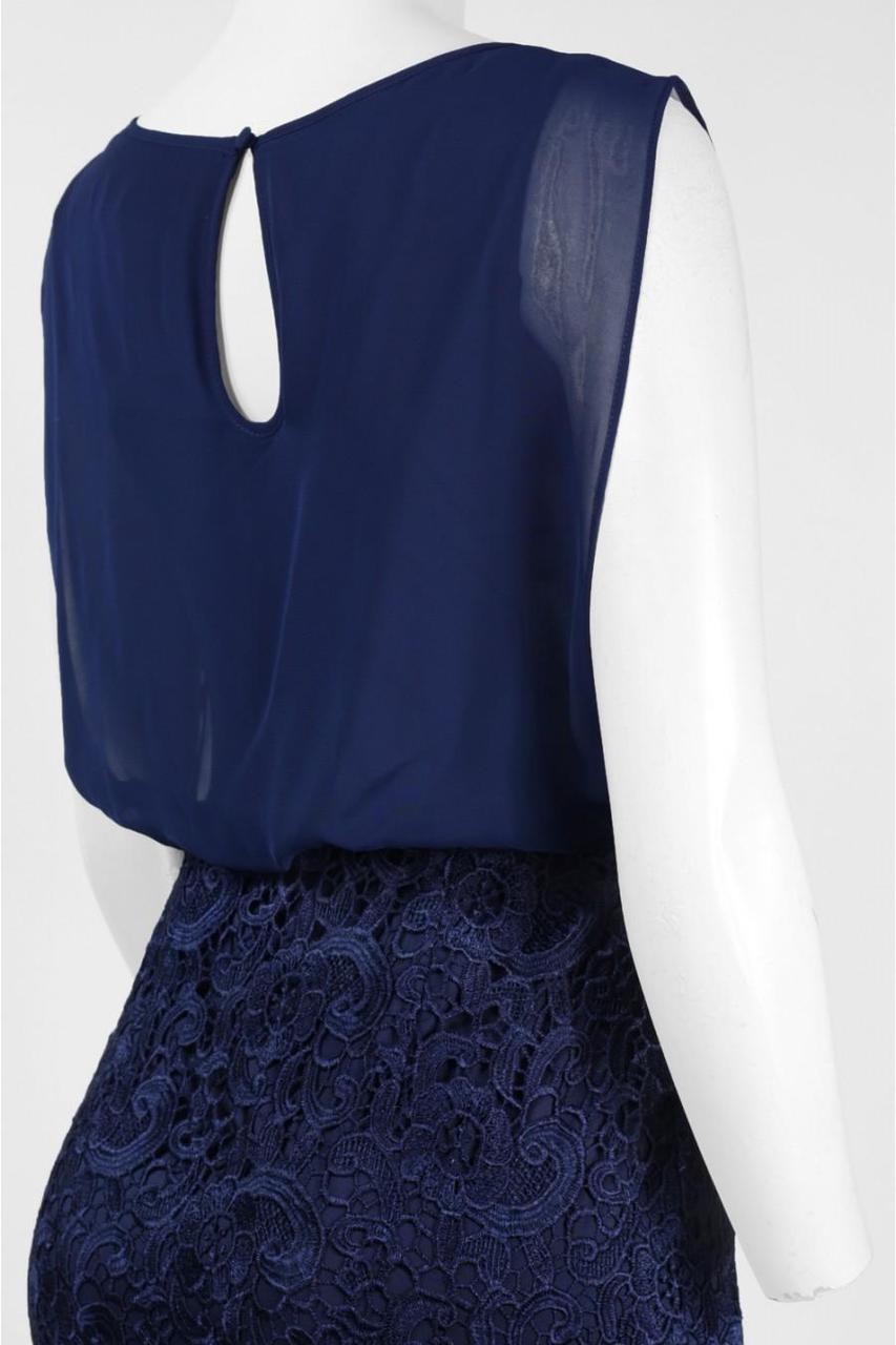 Aidan Mattox - Sleeveless Lace Long Dress 251704760 in Blue