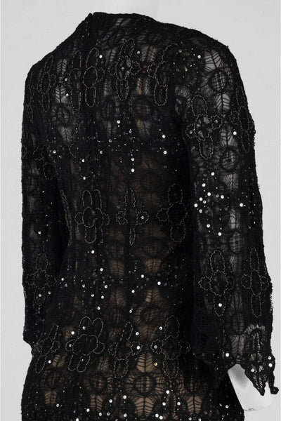 Aidan Mattox - MD1E201068 Jewel Neck Lace Cocktail Dress in Black