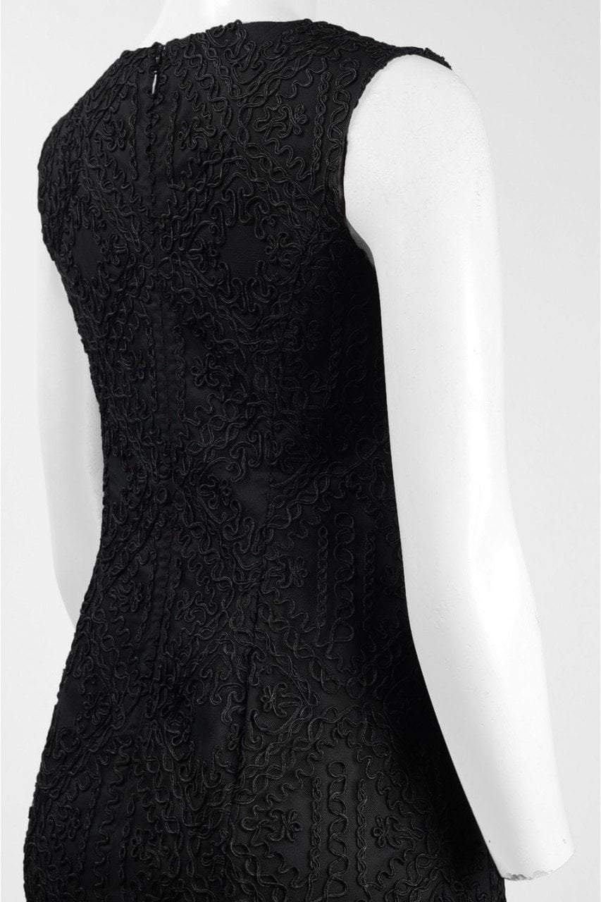Aidan Mattox - MD1E201403 Sleeveless Soutache Embroidered Gown in Black