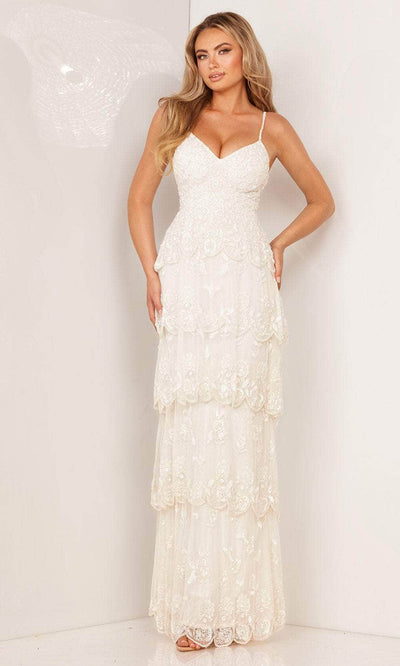 Aleta Couture 1190 - V-Neck A-line Dress Special Occasion Dresses 000 / Ivory