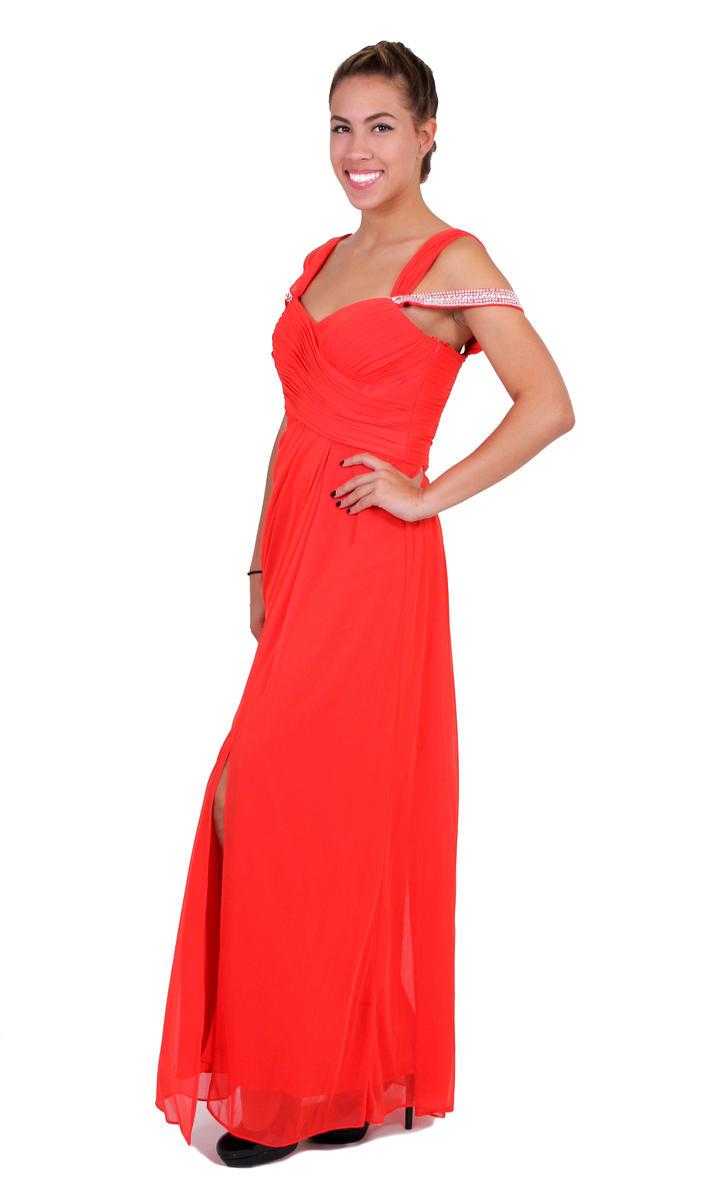 Alex Evenings - Beaded Ruched A-line Dress 132763 in Orange