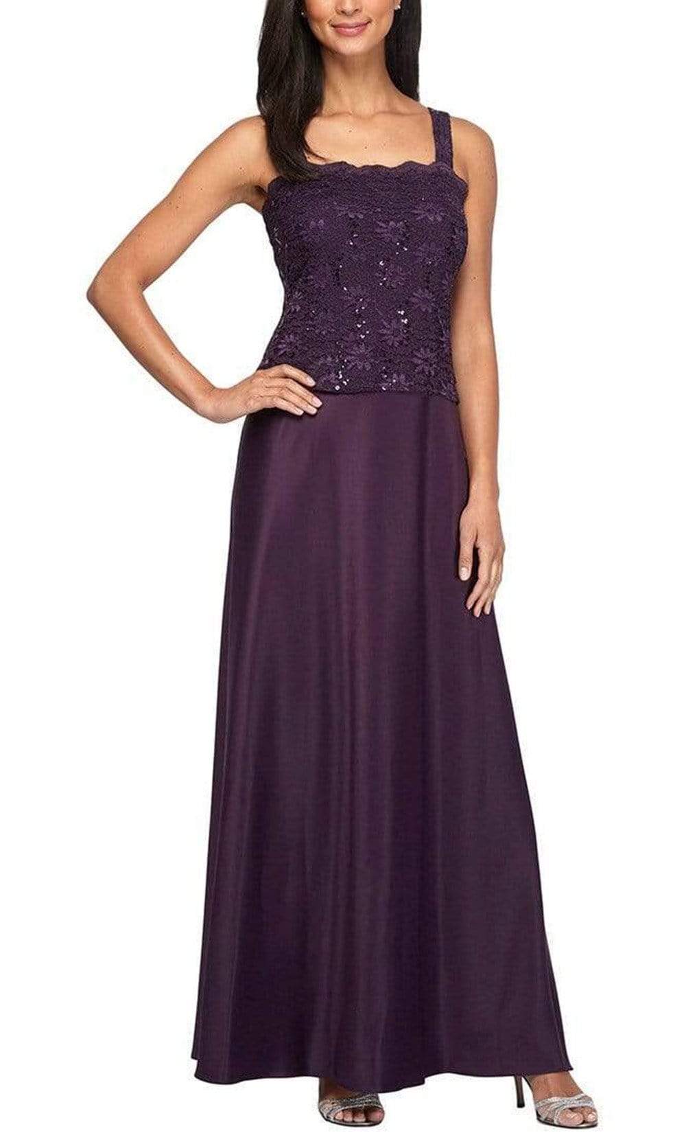 Alex Evenings Women's Long Mock Jacket Dress with Satin Skirt Women's Dress Midnight : 18 Alex Evenings Women's Long Mock Jacket Dress with Satin Skirt Women's Dress Midnight : 18