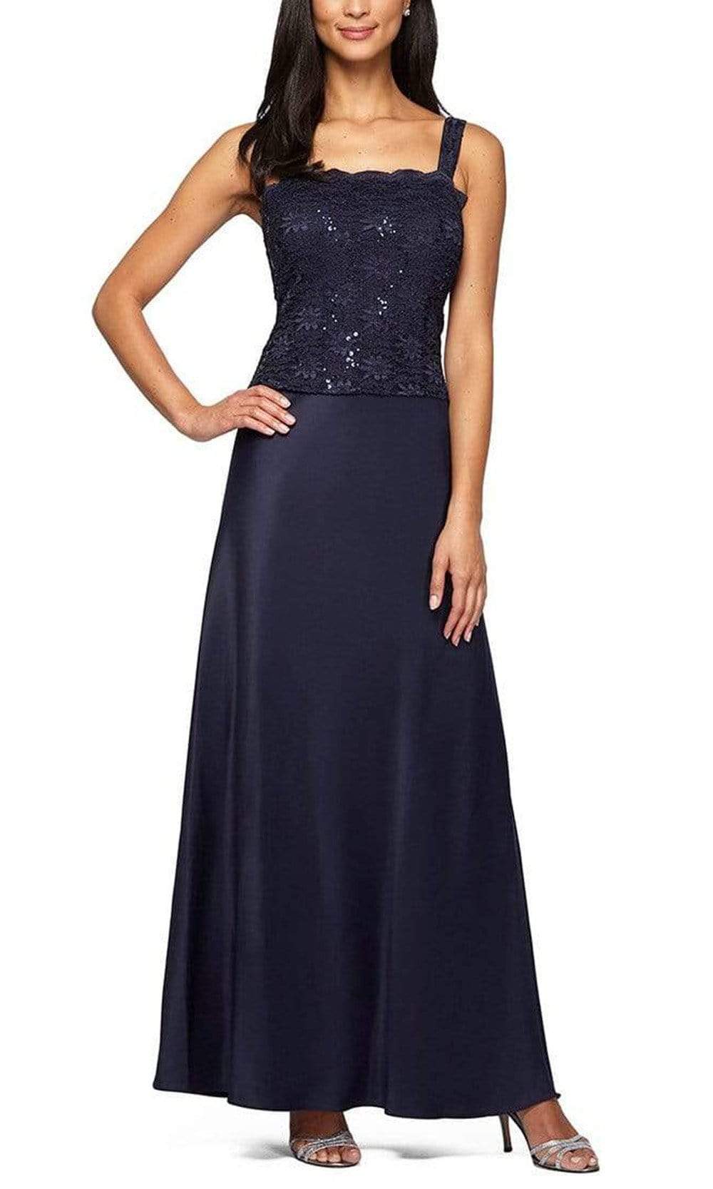 Alex Evenings Dresses | Alex Evenings Lace & Satin Gown With Jacket Size 16p Nwt | Color: Purple | Size: 16p Alex Evenings Dresses | Alex Evenings Lace & Satin Gown With Jacket Size 16p Nwt | Color: Purple | Size: 16p