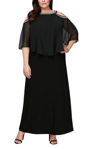 Alex Evenings - 1351319 Beaded Capelet Matte Jersey Dress Mother of the Bride Dresses