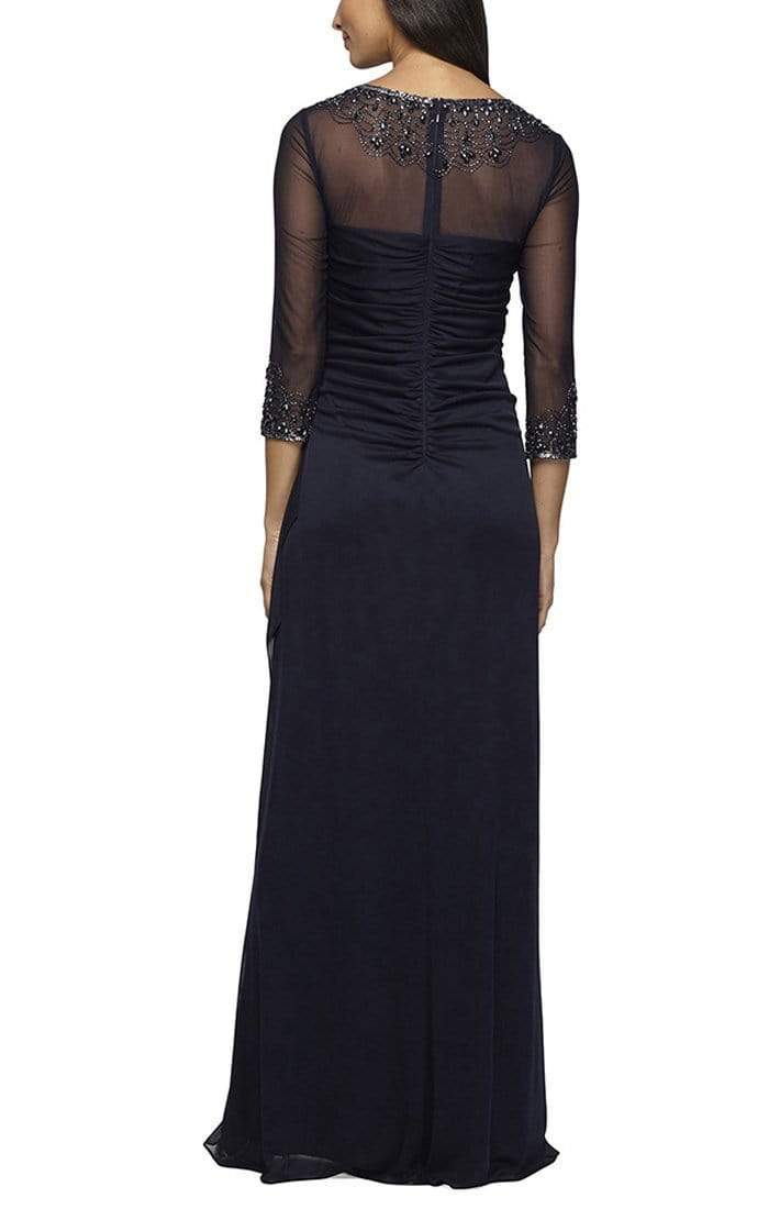 Alex Evenings Petite Draped Sweetheart Gown - Dark Navy Alex Evenings Petite Draped Sweetheart Gown - Dark Navy