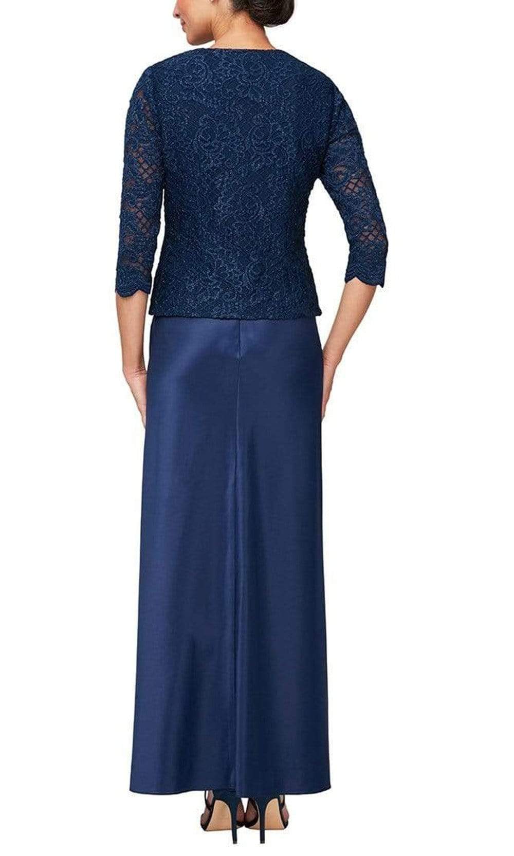 Alex Evenings - 81122326 Lace And Satin Dress With Jacket Mother of the Bride Dresses