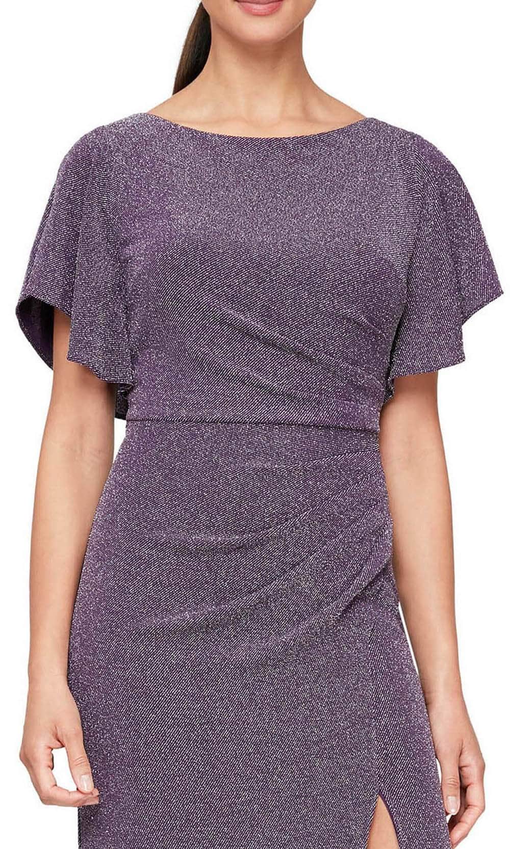 Alex Evenings 8127630 - Flutter Sleeve Metallic Evening Dress Special Occasion Dress