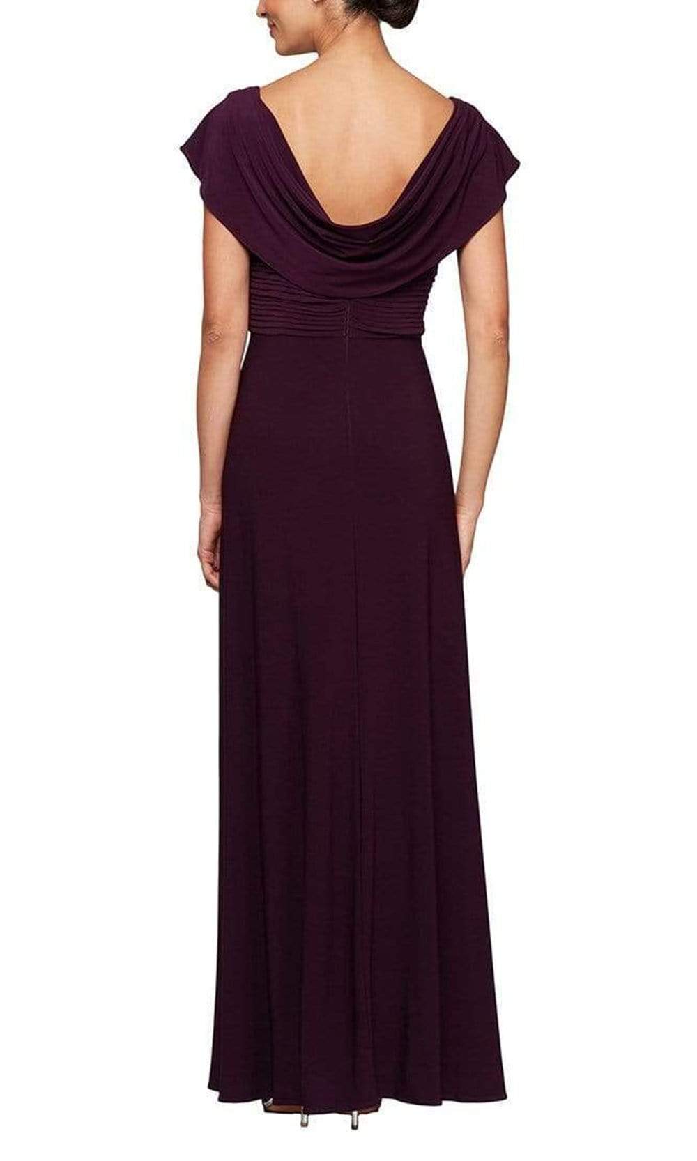 Alex Evenings Women's Embellished Cowl-Neck Gown - Eggplant - Size 16 Alex Evenings Women's Embellished Cowl-Neck Gown - Eggplant - Size 16