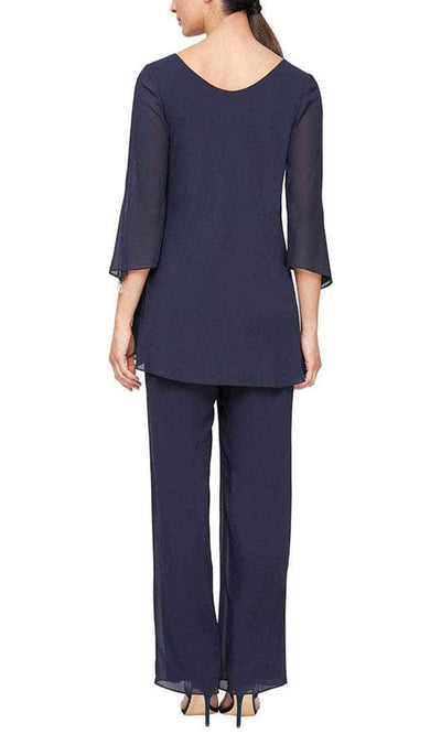 Alex Evenings - 8192004 Frilled Top Chiffon Pantsuit Special Occasion Dress
