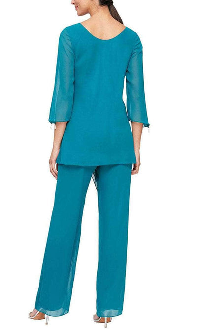 Alex Evenings - 8192004 Frilled Top Chiffon Pantsuit Special Occasion Dress