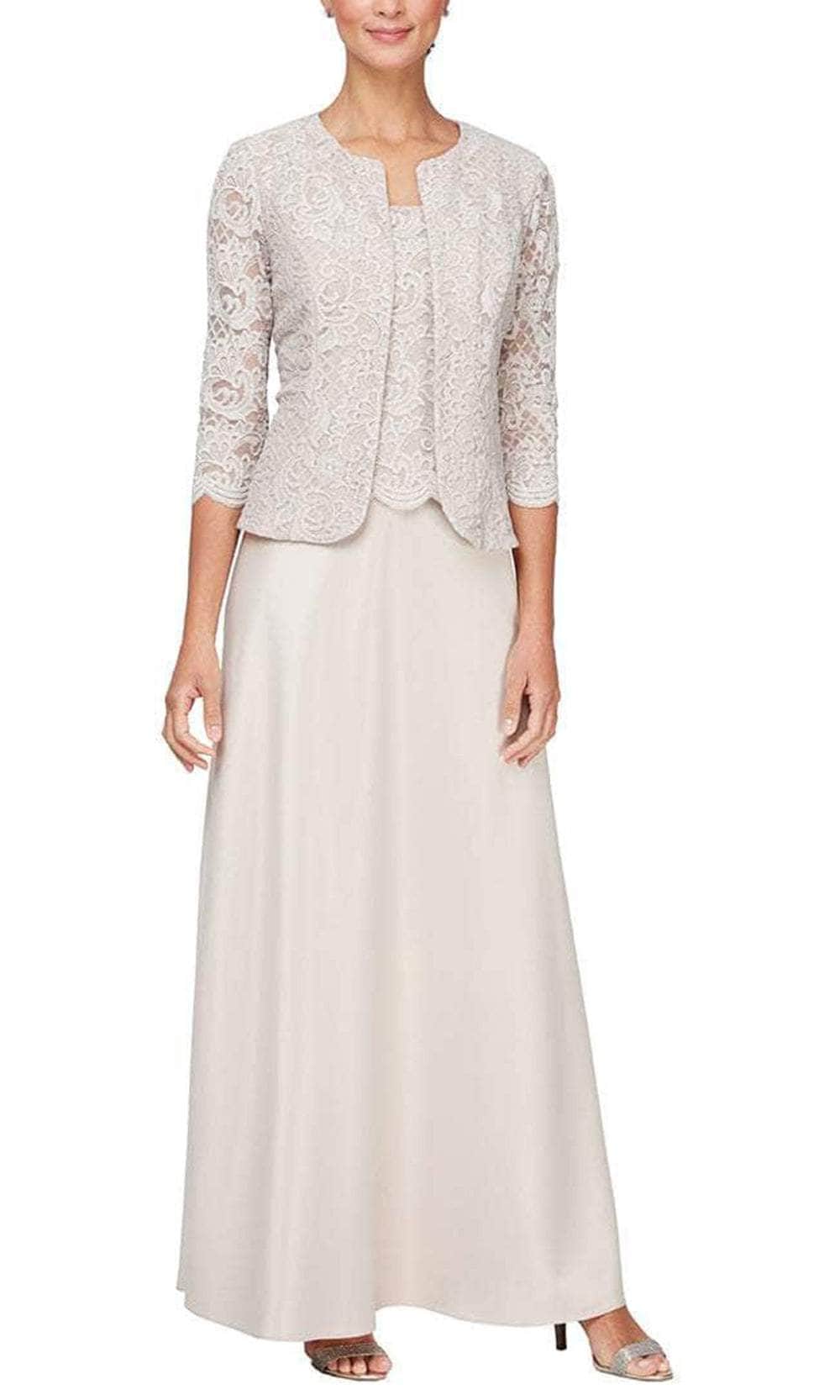Alex Evenings - 82122326 Lace Embellished A-Line Dress ADASA Alex Evenings - 82122326 Lace Embellished A-Line Dress ADASA