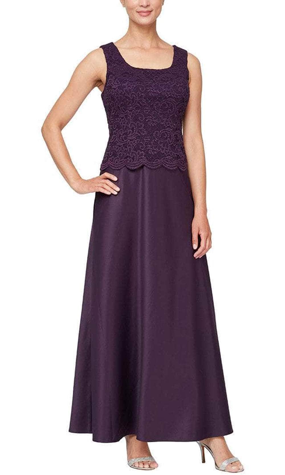 Alex Evenings - 82122326 Lace Embellished A-Line Dress Alex Evenings - 82122326 Lace Embellished A-Line Dress