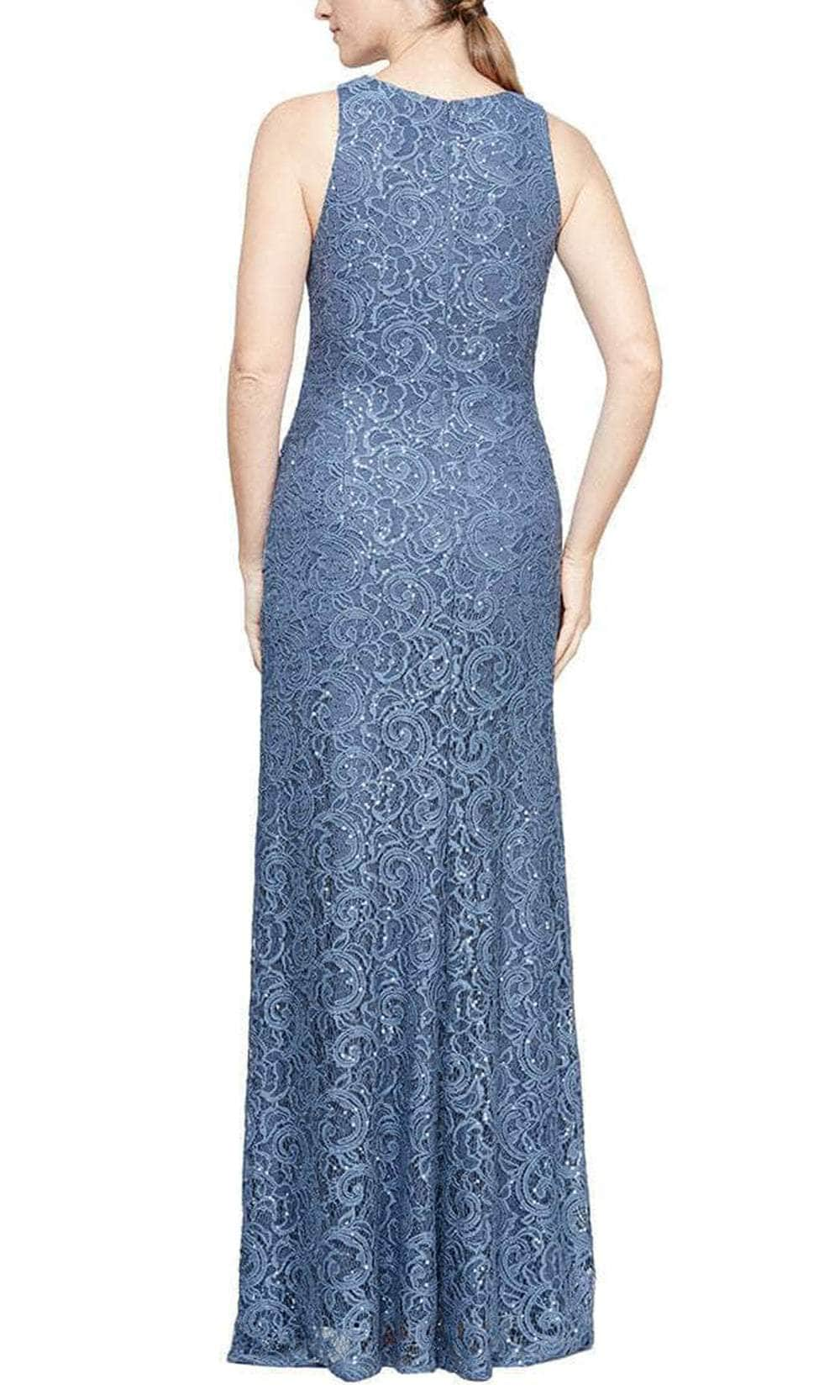 Alex Evenings - 82122434 Jewel Neck Sheath Long Dress Evening Dresses