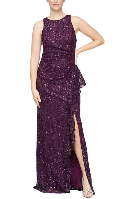 Alex Evenings - 82122434 Jewel Neck Sheath Long Dress Evening Dresses