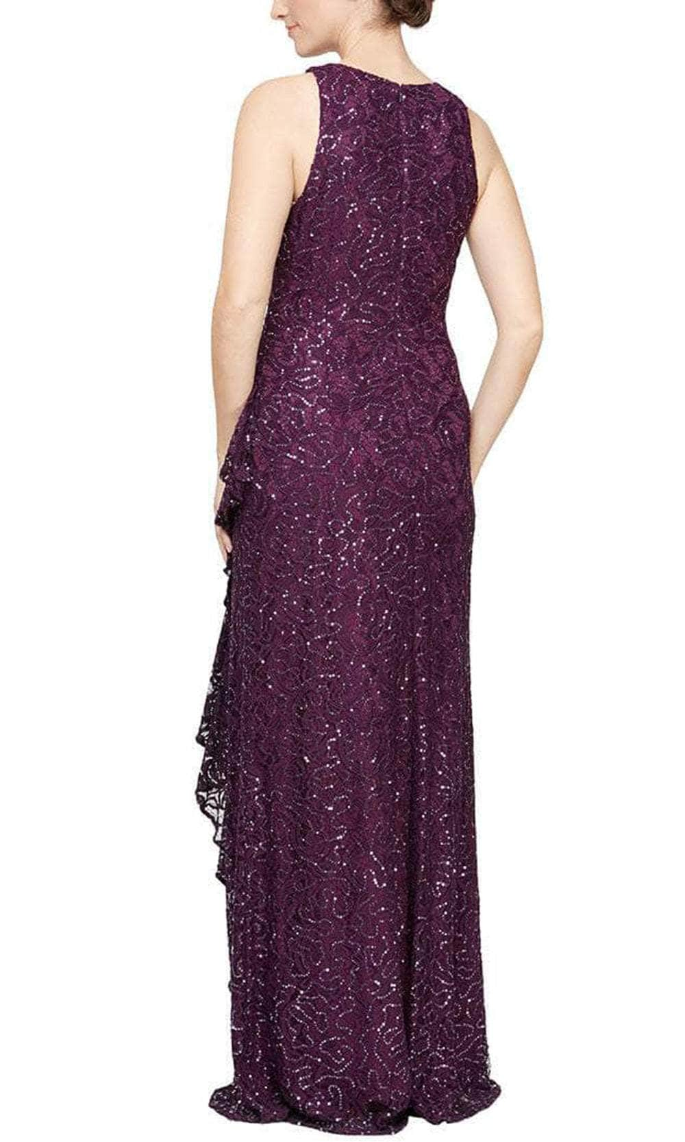 Alex Evenings - 82122434 Jewel Neck Sheath Long Dress Evening Dresses