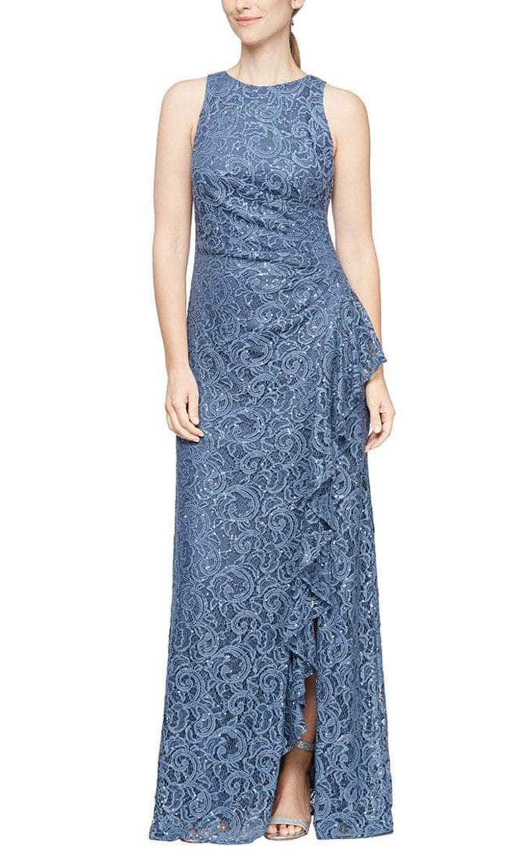 Alex Evenings - 82122434 Jewel Neck Sheath Long Dress Evening Dresses