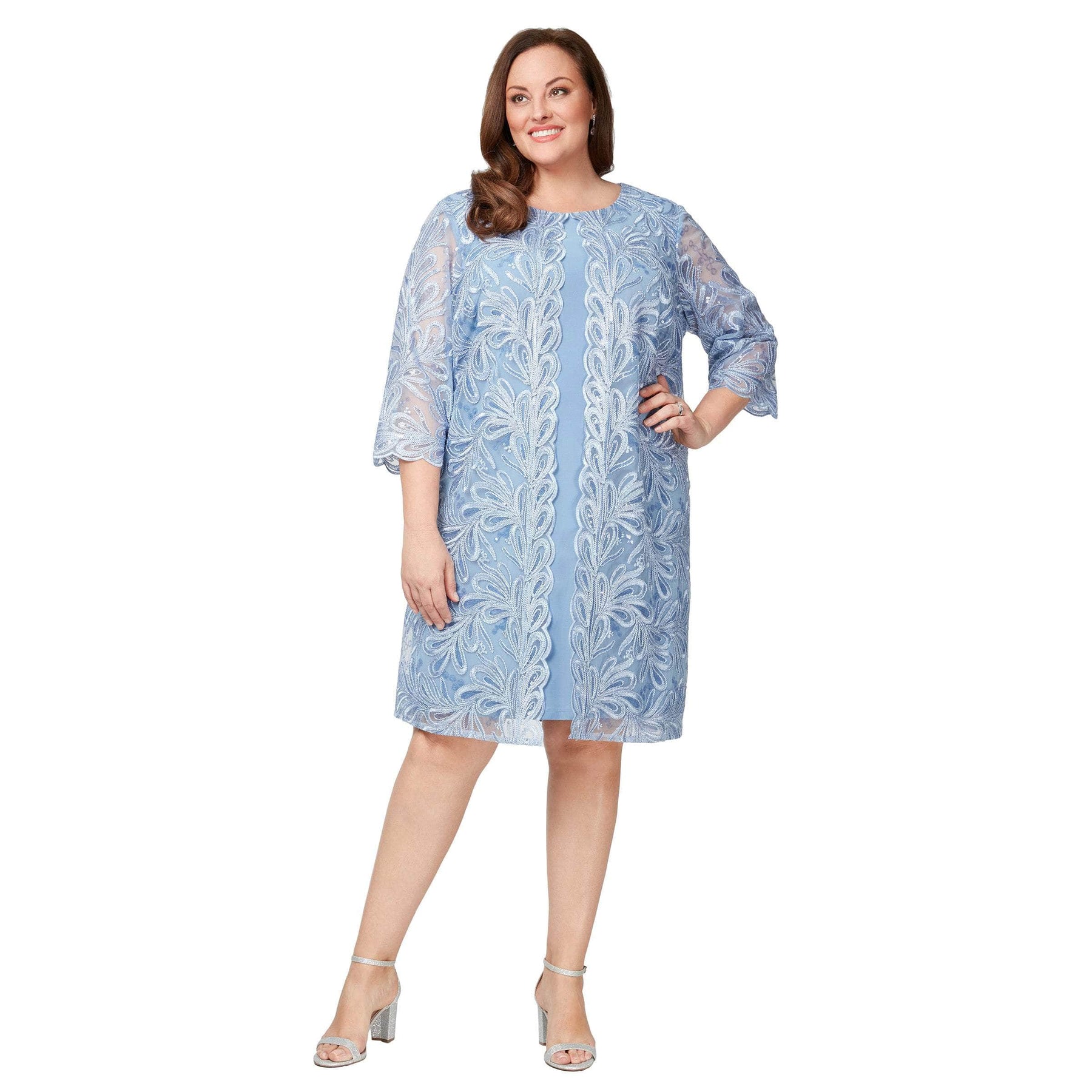 Alex Evenings 84122549 - Embroidered Plus Size Dress ADASA Alex Evenings 84122549 - Embroidered Plus Size Dress ADASA