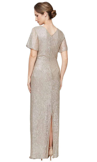 Alex Evenings 8427706 - Flutter Metallic Plus Size Dress Special Occasion Dress