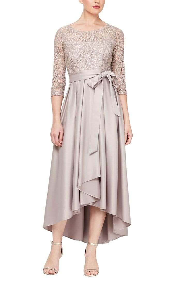 Alex Evenings - Lace High Low Formal Dress 81122468 - 1 pc Buff In Size 12 Available CCSALE 12 / Buff