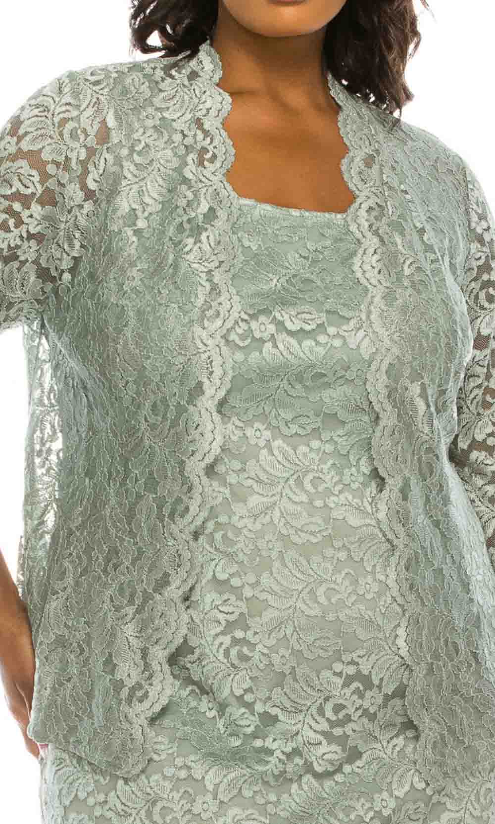 Alex Evenings - 4122009 Lace Jacket Dress In Blue