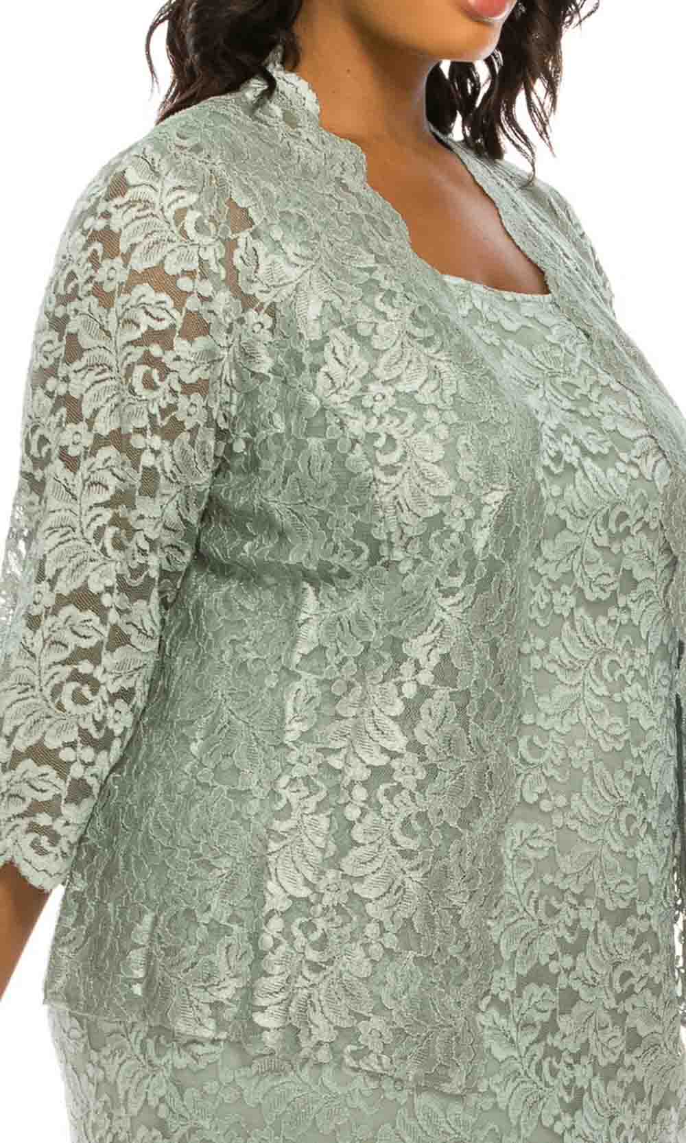Alex Evenings - 4122009 Lace Jacket Dress In Blue