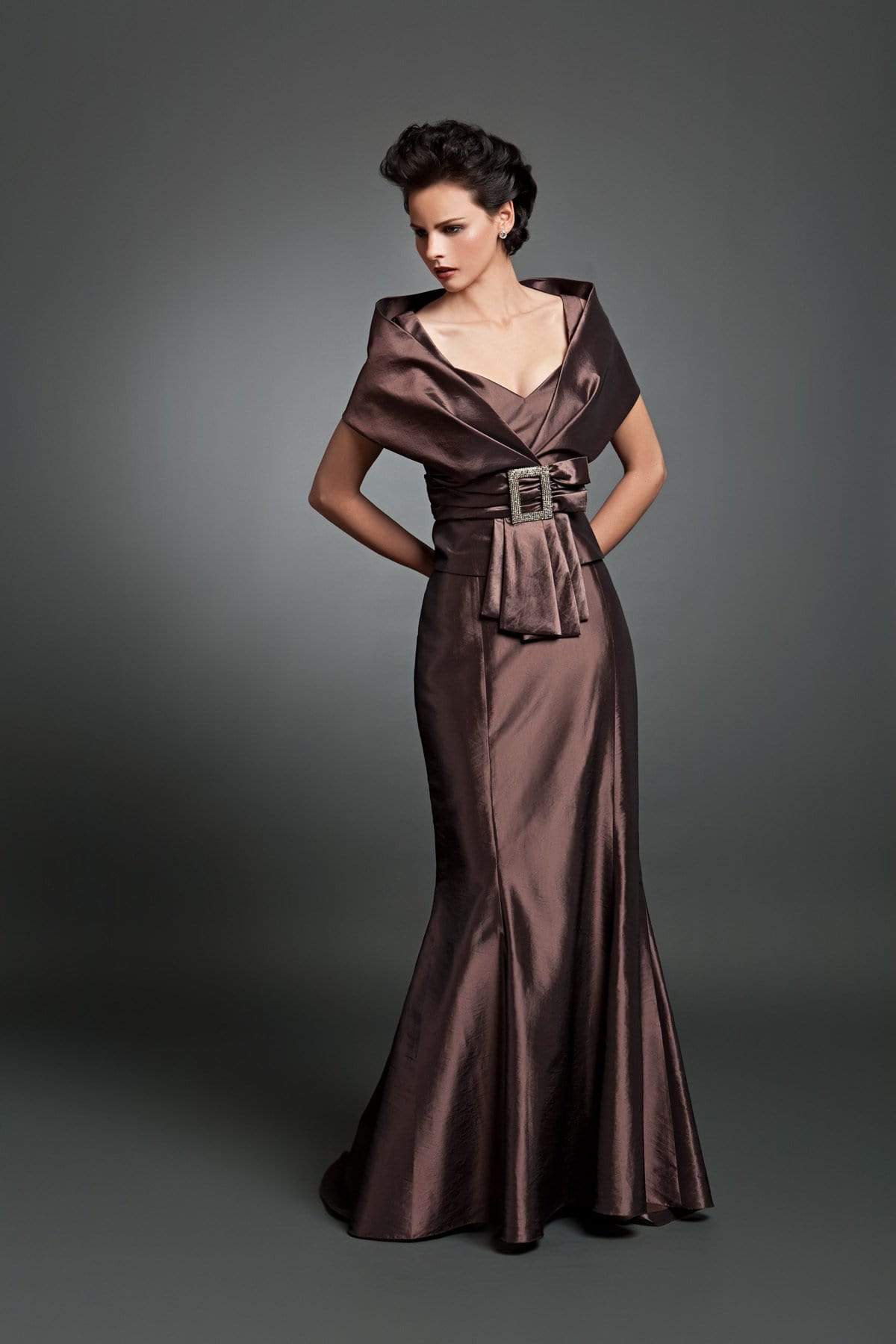 Alexander by Daymor - 1033 Taffeta Trumpet Gown with Faux Wrap Jacket Mother of the Bride Dresses