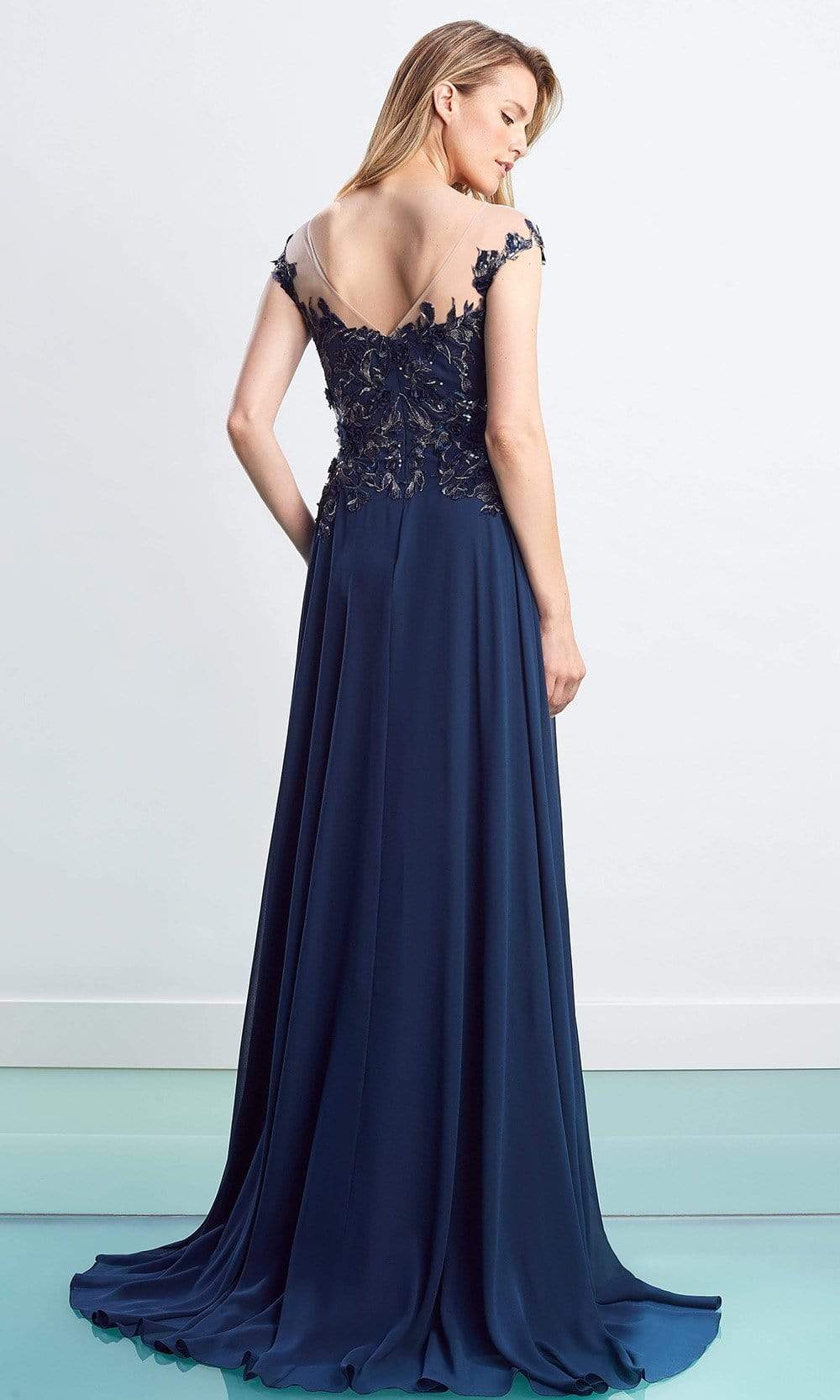 Alexander By Daymor - 1452 Floral Embroidered Chiffon Gown Evening Dresses