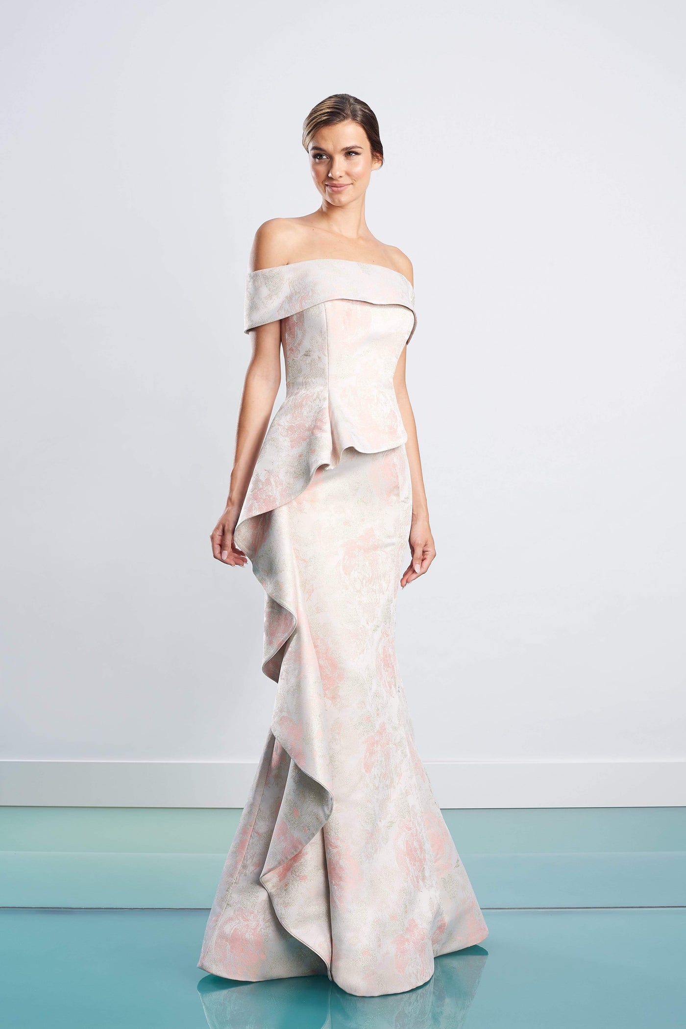 Alexander by Daymor - Brocade Gown 1467 In Floral and Print
