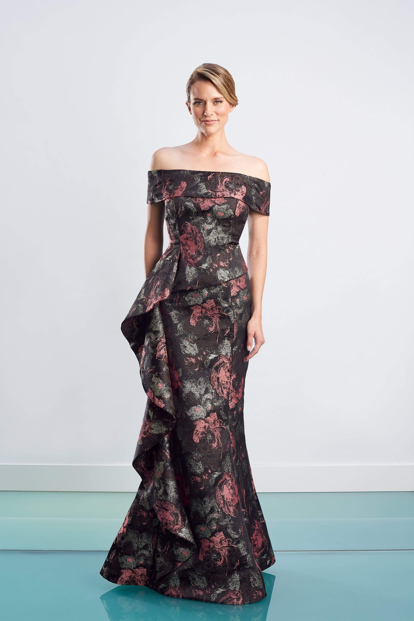 Alexander By Daymor - 1467 Off Shoulder Glittered Floral Gown Special Occasion Dress