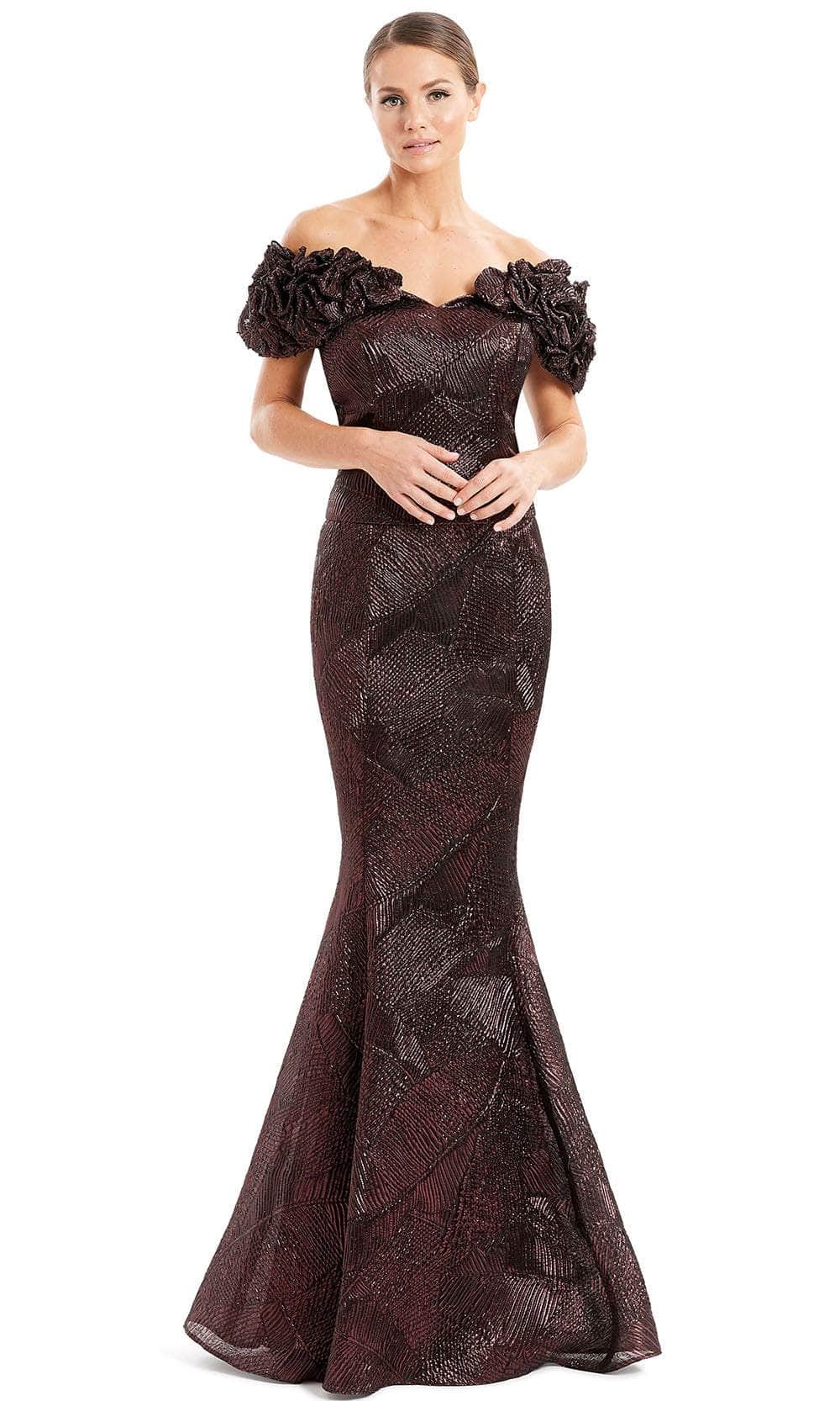 Alexander By Daymor 1650F22 - Ruffled Sleeve Metallic Evening Gown Special Occasion Dress
