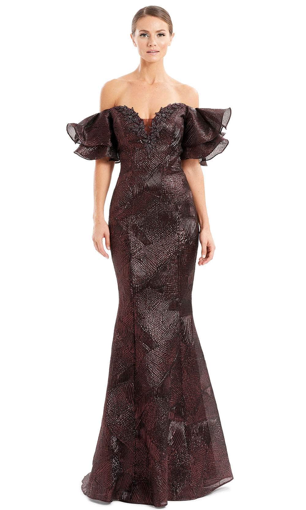 Alexander By Daymor 1652F22 - Off-Shoulder Sweetheart Evening Gown Special Occasion Dress 4 / Wine