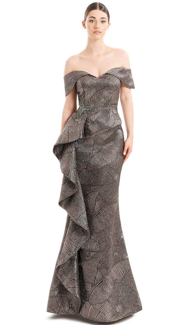 Alexander By Daymor 1653F22 - Sweetheart Ruffle Draped Evening Gown Special Occasion Dress 4 / Mocha