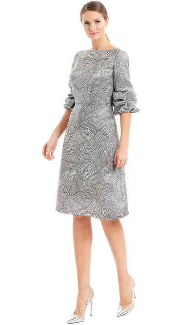 Alexander By Daymor 1654F22 - Ruffled Quarter Sleeve Formal Dress Special Occasion Dress 4 / Silver