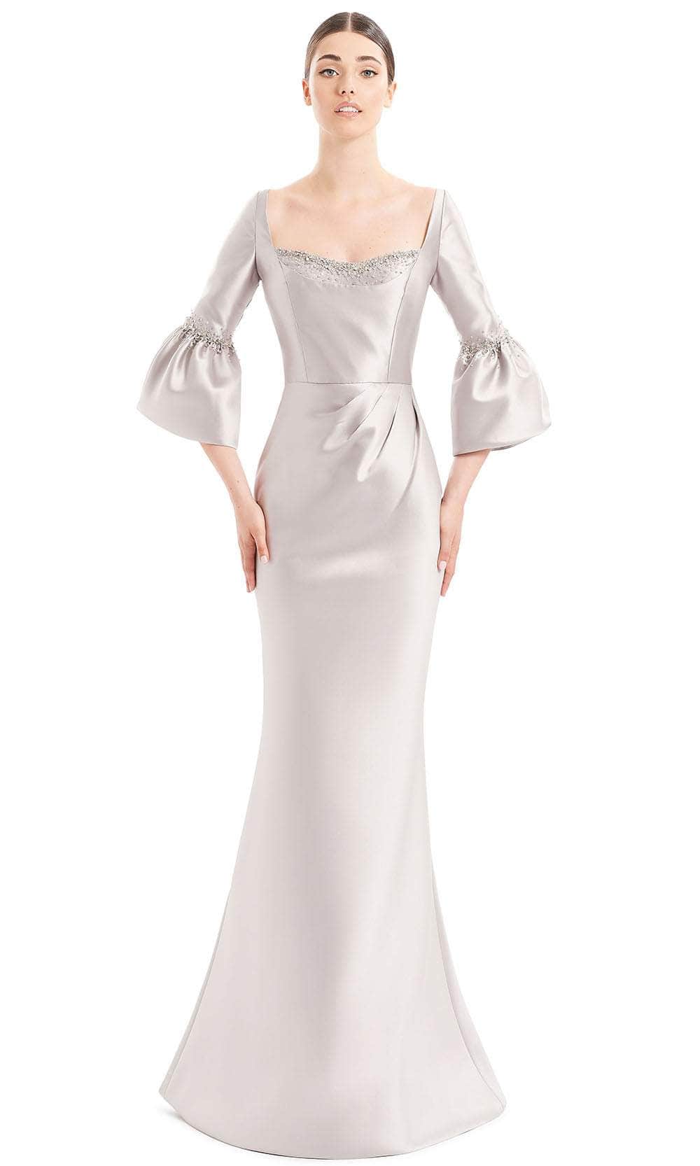 Alexander By Daymor 1659F22 - Mermaid Skirt Formal Gown Special Occasion Dress 4 / Silver/Taupe
