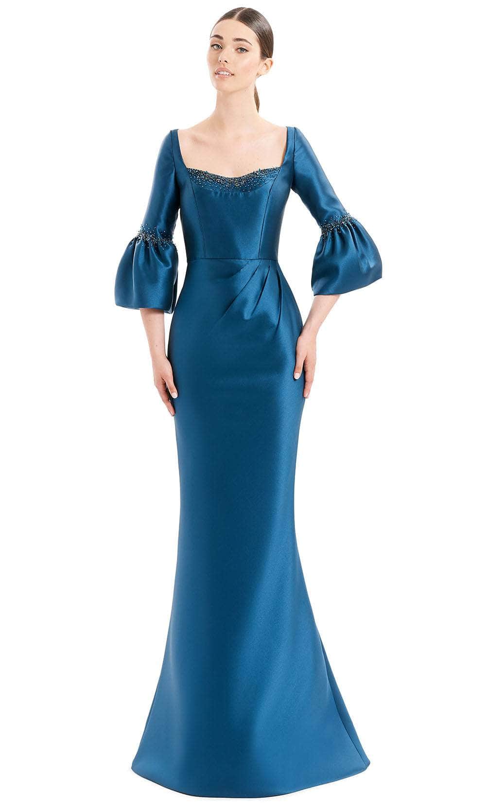 Alexander By Daymor 1659F22 - Mermaid Skirt Formal Gown Special Occasion Dress 4 / Teal Blue