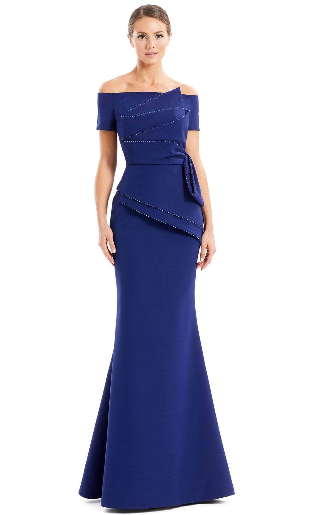 Alexander By Daymor 1661F22 - Off Shoulder Pleated Evening Gown Special Occasion Dress