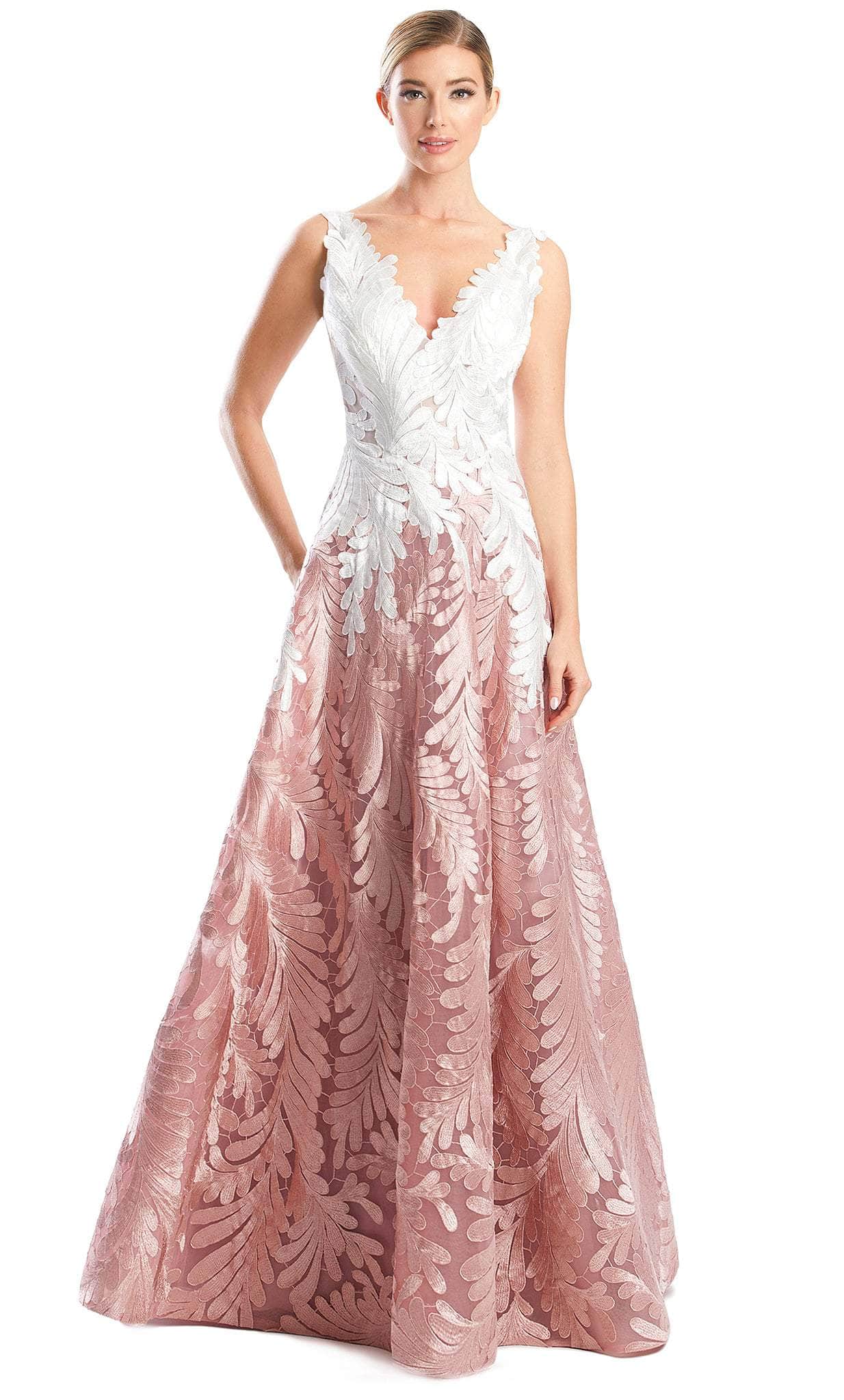 Alexander by Daymor 1750S23 - Sleeveless Lace Dress Evening Dresses 00 / Quartz/White