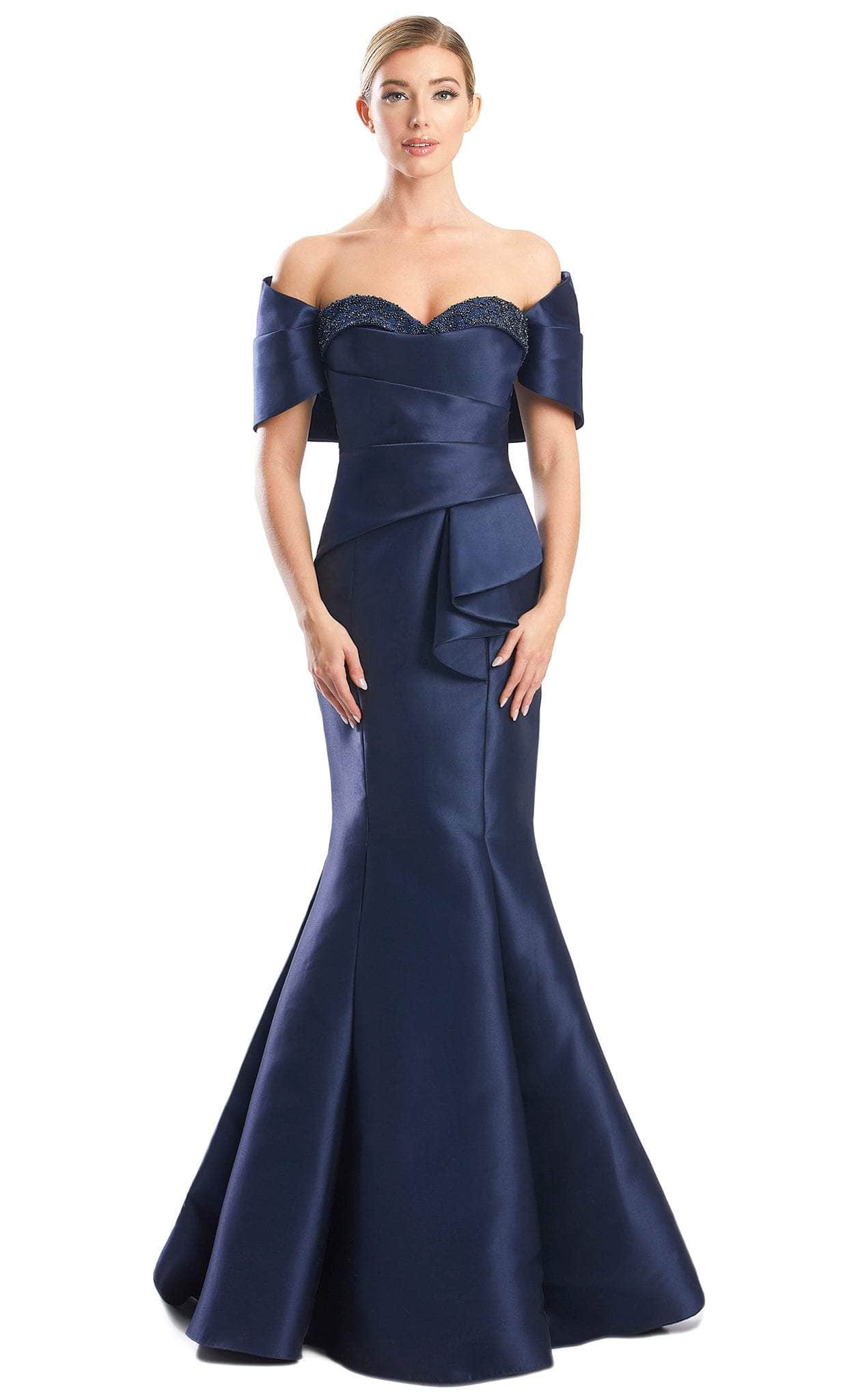Alexander by Daymor 1759S23 - Strapless with Shawl Evening Dress Evening Dresses 00 / Navy
