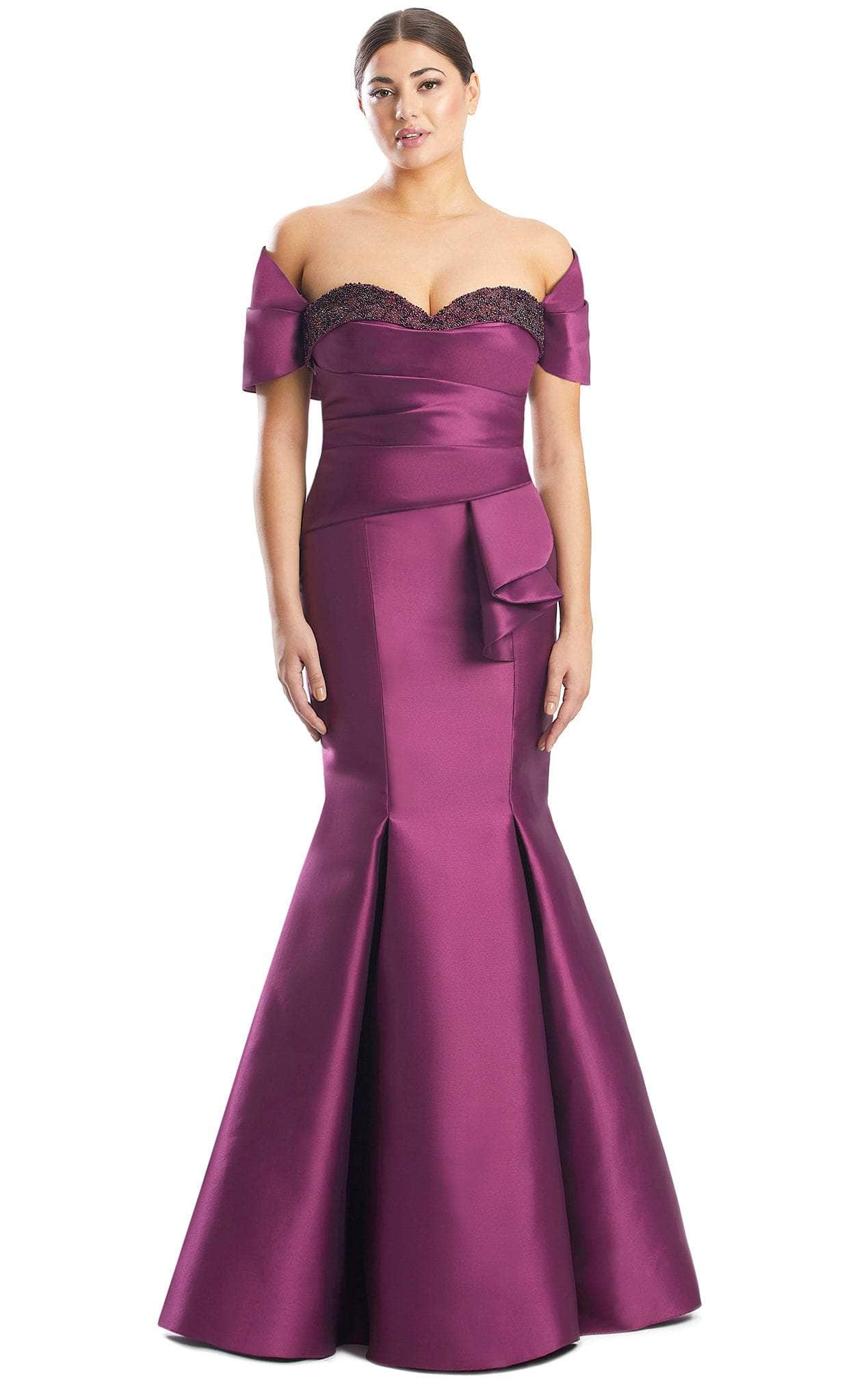 Alexander by Daymor 1759S23 - Strapless with Shawl Evening Dress Evening Dresses 00 / Plum