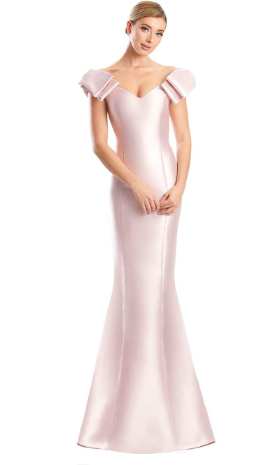 Alexander by Daymor 1773S23 - Beaded Buttons Formal Dress Evening Dresses 00 / Soft Pink