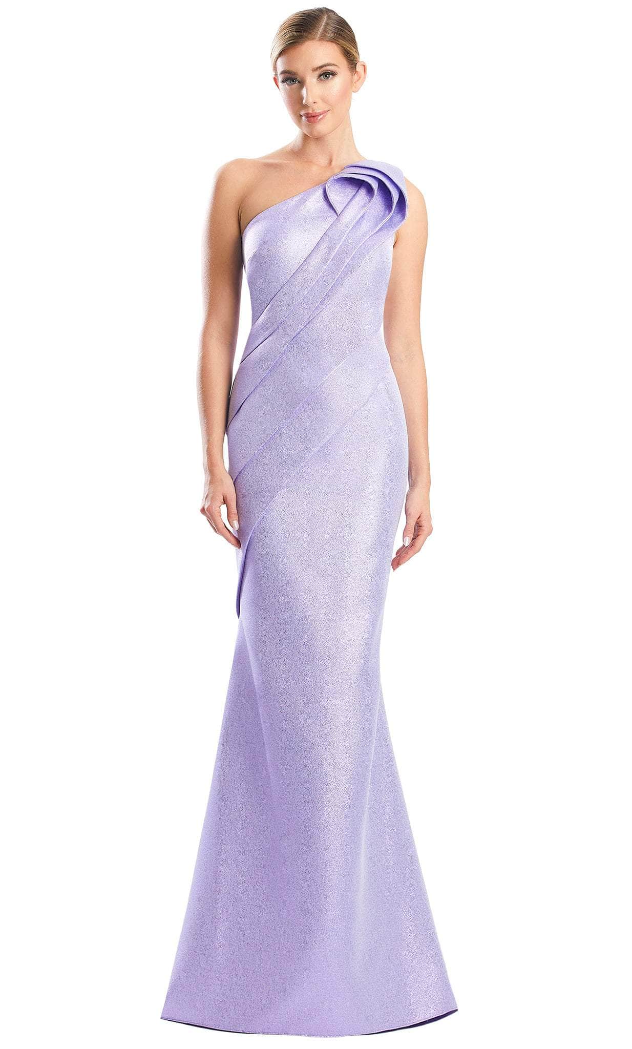 Alexander by Daymor 1790S23 - Asymmetrical Mermaid Evening Gown Evening Dresses 00 / Lavender