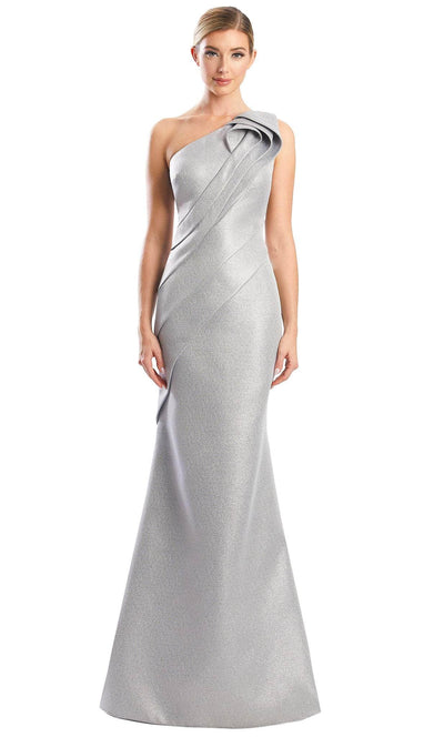 Alexander by Daymor 1790S23 - Asymmetrical Mermaid Evening Gown Evening Dresses 00 / Silver
