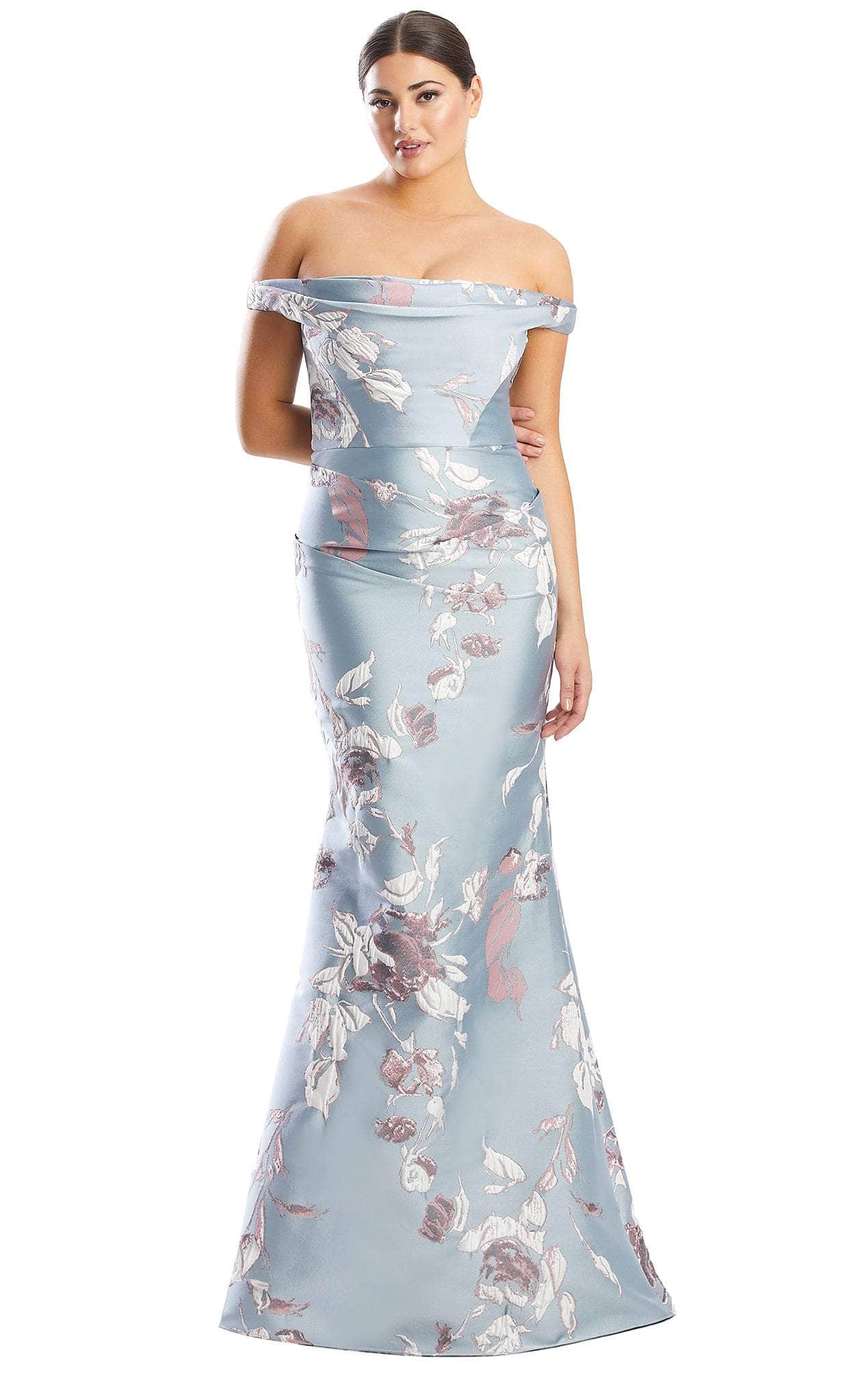 Alexander by Daymor 1791S23 - Off Shoulder Floral Embossed Dress Evening Dresses